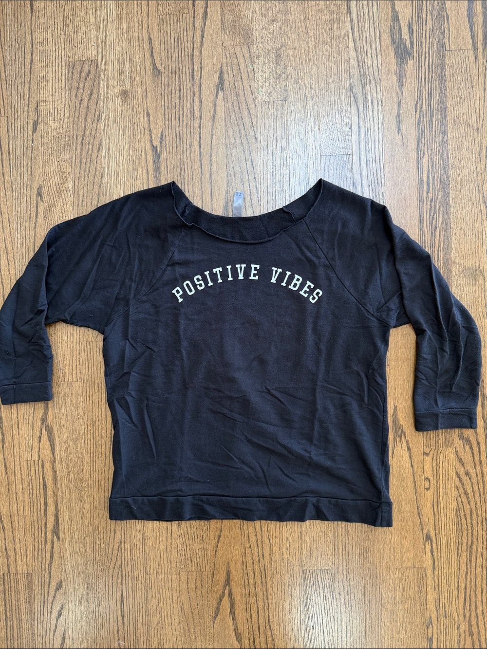 Positive Vibes Black Women's Pullover Sweatshirt 3/4 sleeves